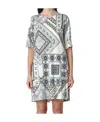 Etro Geometric Pattern Knee-length Dress With Short Sleeves In Multicolor