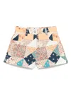 Etro Patchwork-print Shorts In Blue