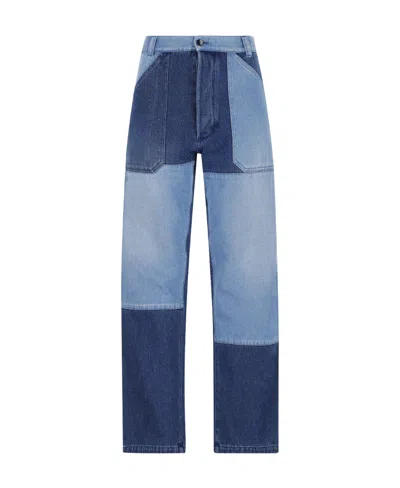 ETRO ETRO PATCHWORK LOGO-EMBOSSED STRAIGHT-LEG JEANS