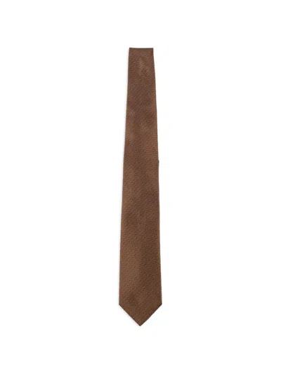 Etro Pattened Silk Tie In Brown