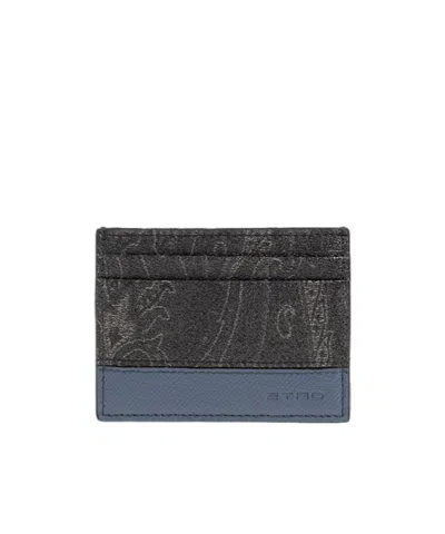 Etro Pattern Card Holder In Black