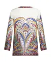 Etro Floral-print Silk Jacket In White