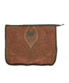 Etro Pattern Clutch In Brown