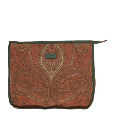 Etro Pattern Clutch In Brown