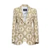 Etro Patterned Polyester Blend Blazer In Oro