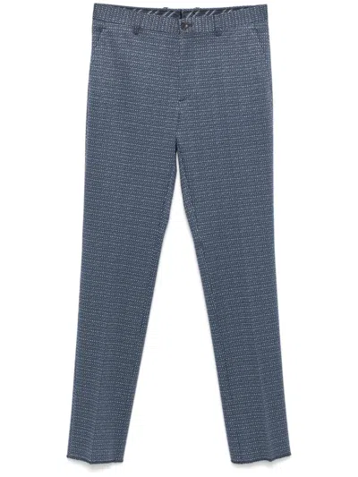 Etro Pattern-jacquard Trousers In Blue