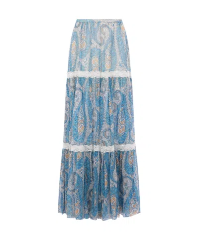 ETRO ETRO PATTERN-PRINTED FLOUNCED SKIRT