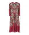 Etro Floral Embroidery Long Sleeves Midi Dress