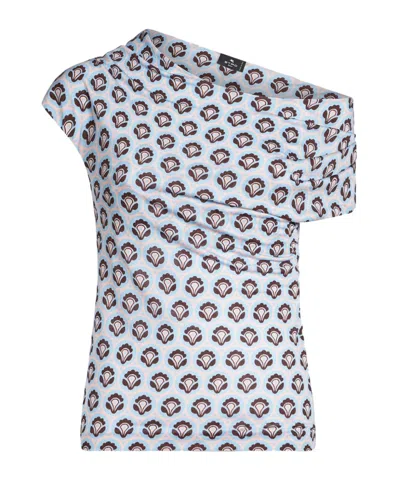 ETRO ETRO PATTERN-PRINTED OFF-SHOULDER ASYMMETRIC TOP