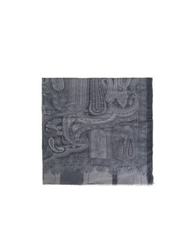 Etro Pattern Scarf In Gray