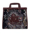 Etro Floral Paisley Handbag With Leather Accents In Black