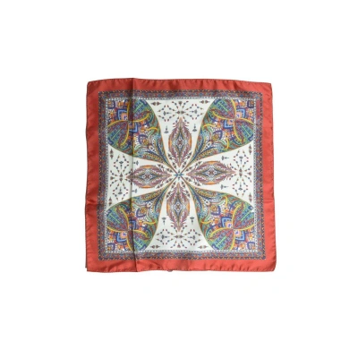 Etro Pattern Silk Scarf In Rosso/multicolour