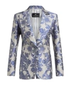 Etro Single-breasted Jacket With Lace Motif In Gray