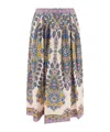 Etro Paisley Print Cotton Midi Skirt In Multicolor