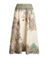 Etro Womens Print On White Base Floral-print High-rise Cotton Midi Skirt In Nude