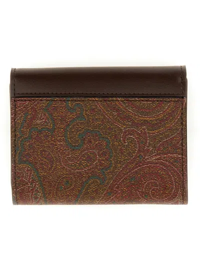 Etro Pattern Wallet In Burgundy