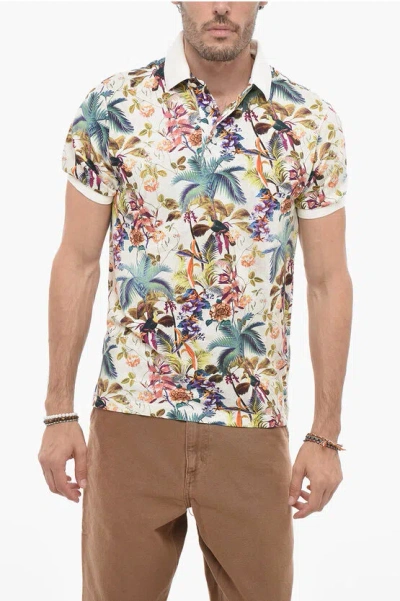 Etro Patterned 3-button Polo Shirt In Neutral
