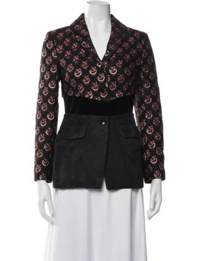 Pre-owned Etro Patterned Blazer In Black