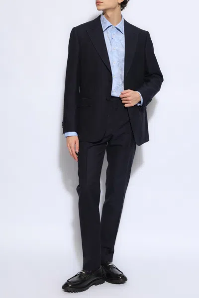 Etro Patterned Blazer In Black