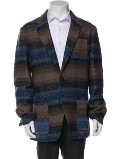 Pre-owned Etro Patterned Blazer In Blue