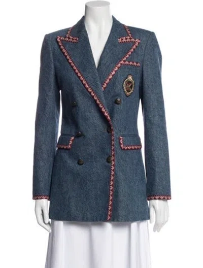Pre-owned Etro Patterned Blazer In Blue