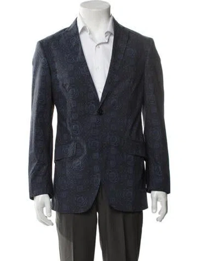 Pre-owned Etro Patterned Blazer In Blue