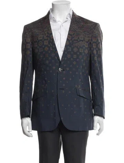 Pre-owned Etro Patterned Blazer In Blue