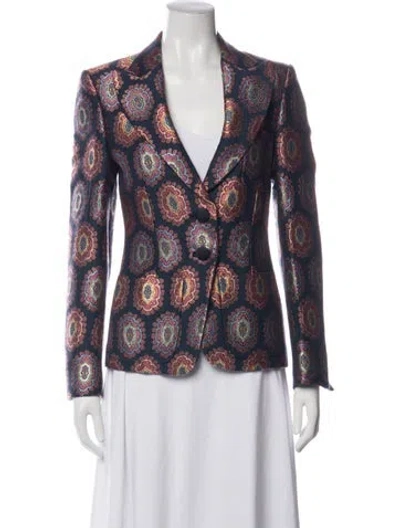 Pre-owned Etro Patterned Blazer In Blue