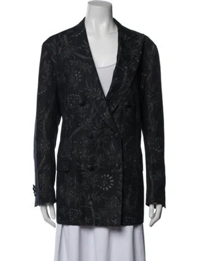 Pre-owned Etro Patterned Blazer In Blue