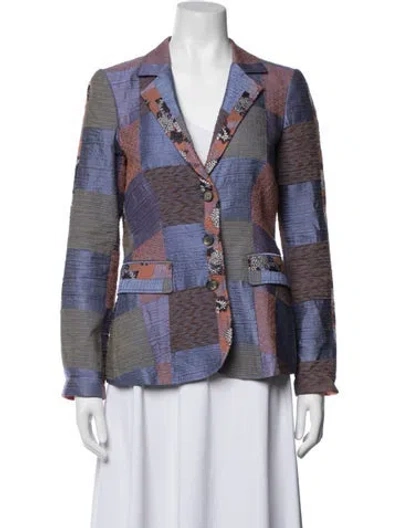 Pre-owned Etro Patterned Blazer In Blue