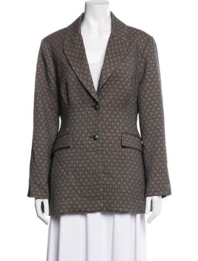 Pre-owned Etro Patterned Blazer In Grey