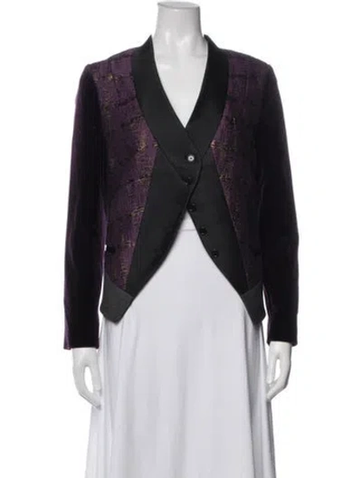Pre-owned Etro Patterned Blazer In Purple