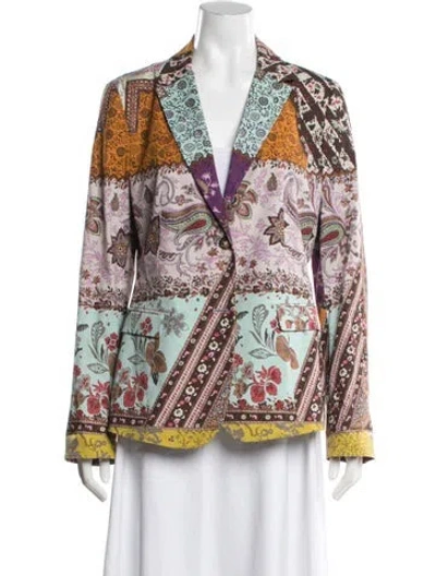 Pre-owned Etro Patterned Blazer In Purple