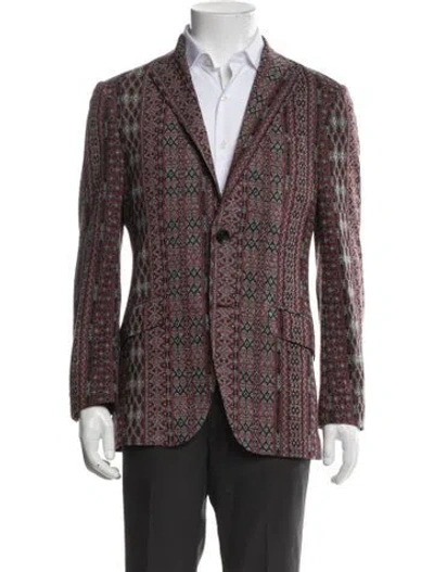 Pre-owned Etro Patterned Blazer In Red