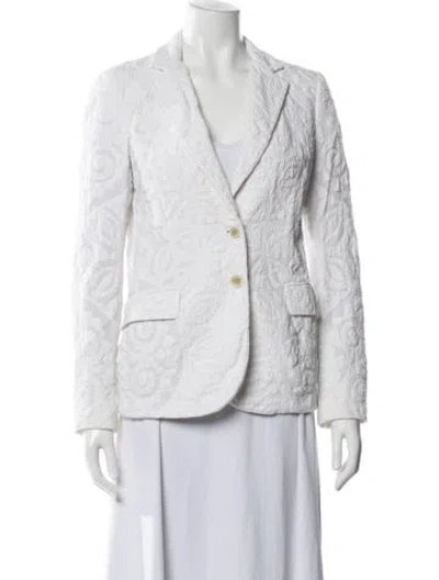 Pre-owned Etro Patterned Blazer In White