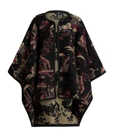 Etro Patterned Cape In Black
