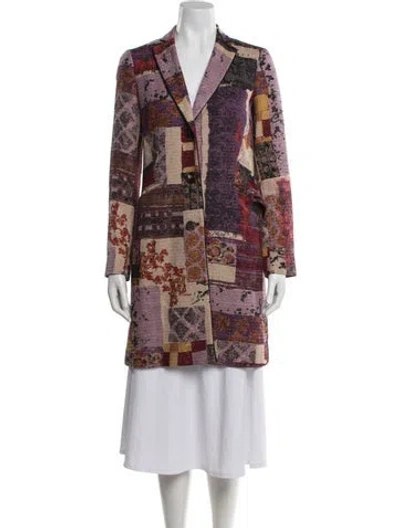 Pre-owned Etro Patterned Coat In Purple