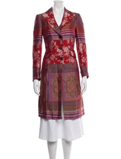 Pre-owned Etro Patterned Coat In Red
