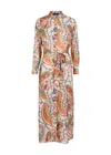 Etro Patterned Cotton Midi Shirt Dress In Multi
