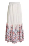 Etro Patterned Cotton-blend Maxi Skirt In White