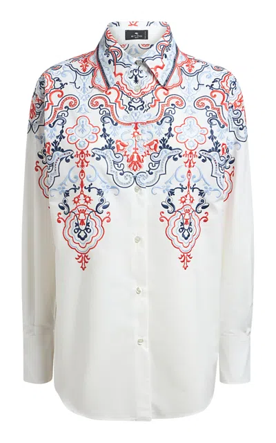 Etro Patterned Cotton-blend Shirt In Multi