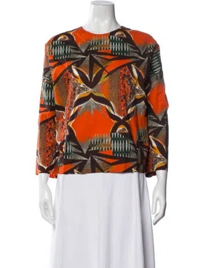 Pre-owned Etro Patterned Crew Neck Blouse In Multi