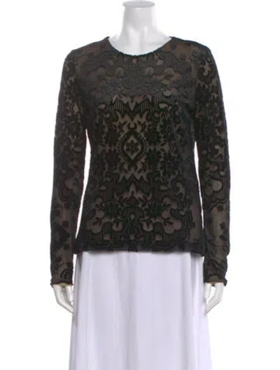 Pre-owned Etro Patterned Crew Neck Blouse In Multi