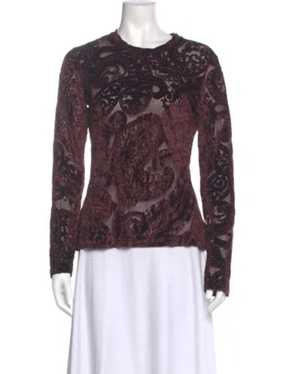 Pre-owned Etro Patterned Crew Neck Blouse In Pink
