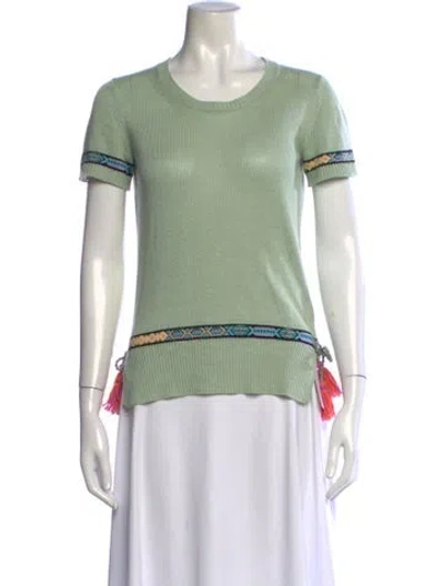 Pre-owned Etro Patterned Crew Neck Sweater In Green