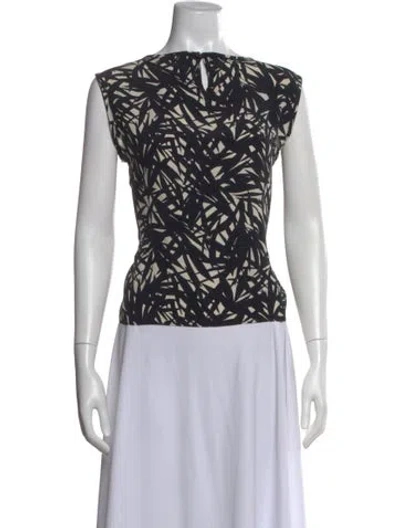 Pre-owned Etro Patterned Crew Neck Top In Black