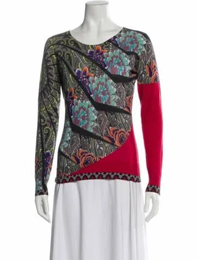 Pre-owned Etro Patterned Crew Neck Top In Multi