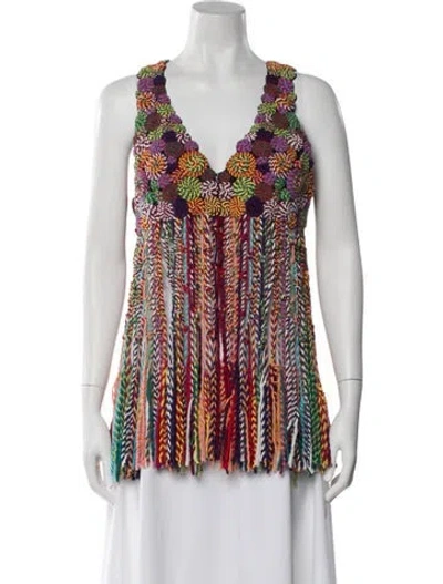 Pre-owned Etro Patterned Crew Neck Top W/ Tags In Multi