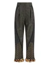 Etro Patterned-cuff Trousers In Green