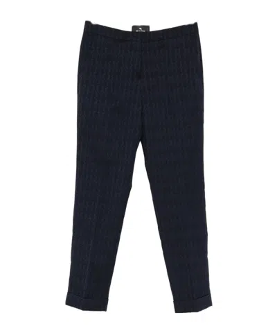 ETRO PATTERNED CUFFED TROUSERS